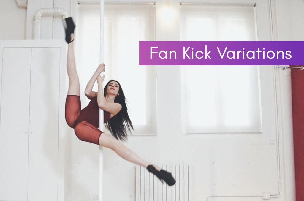 fan kick transitions trick pole dance base tutorial domino 1